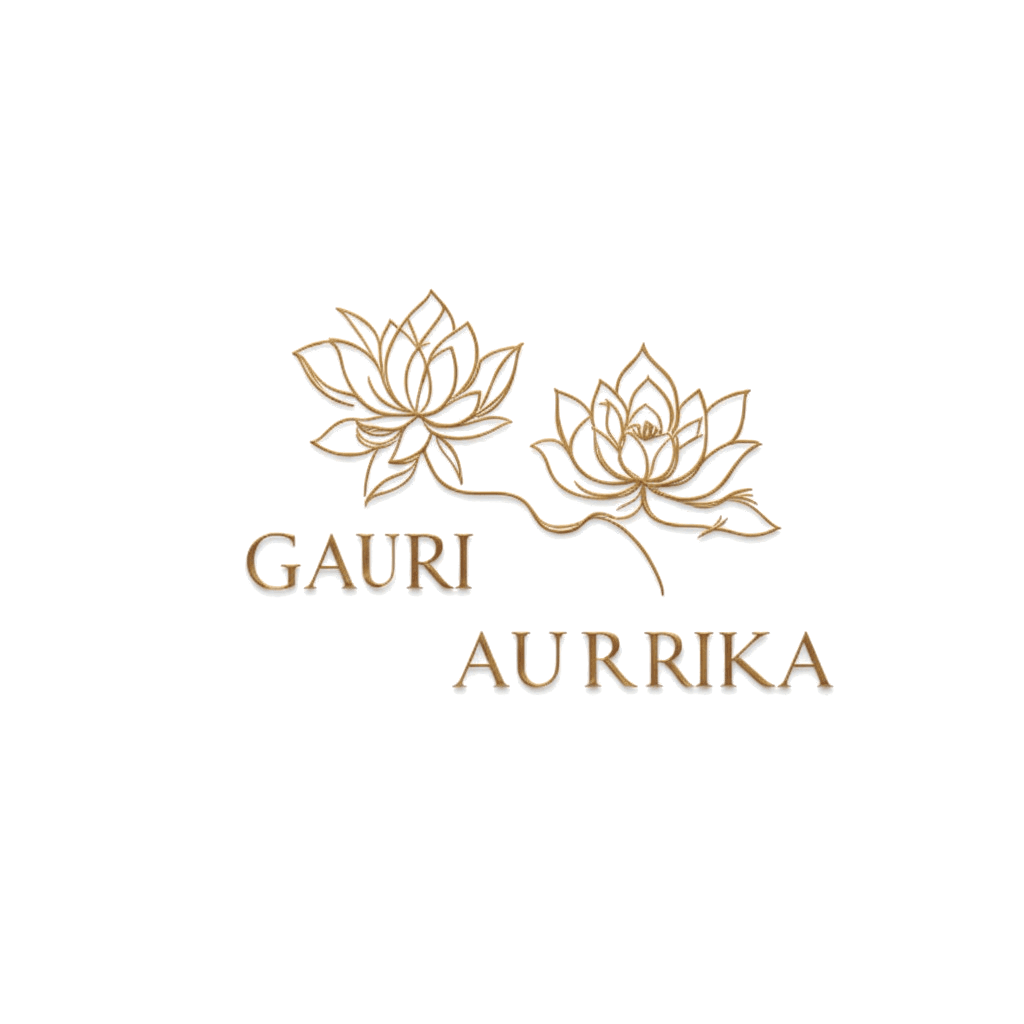 Gauri Aurrika — twin lotus brand mark