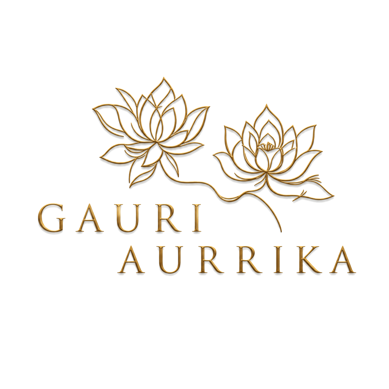 Gauri Aurrika — twin lotus brand mark
